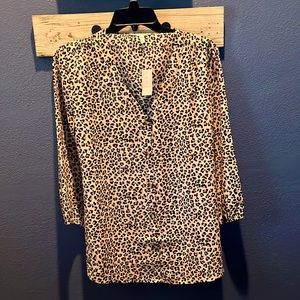 Leopard print blouse- size M